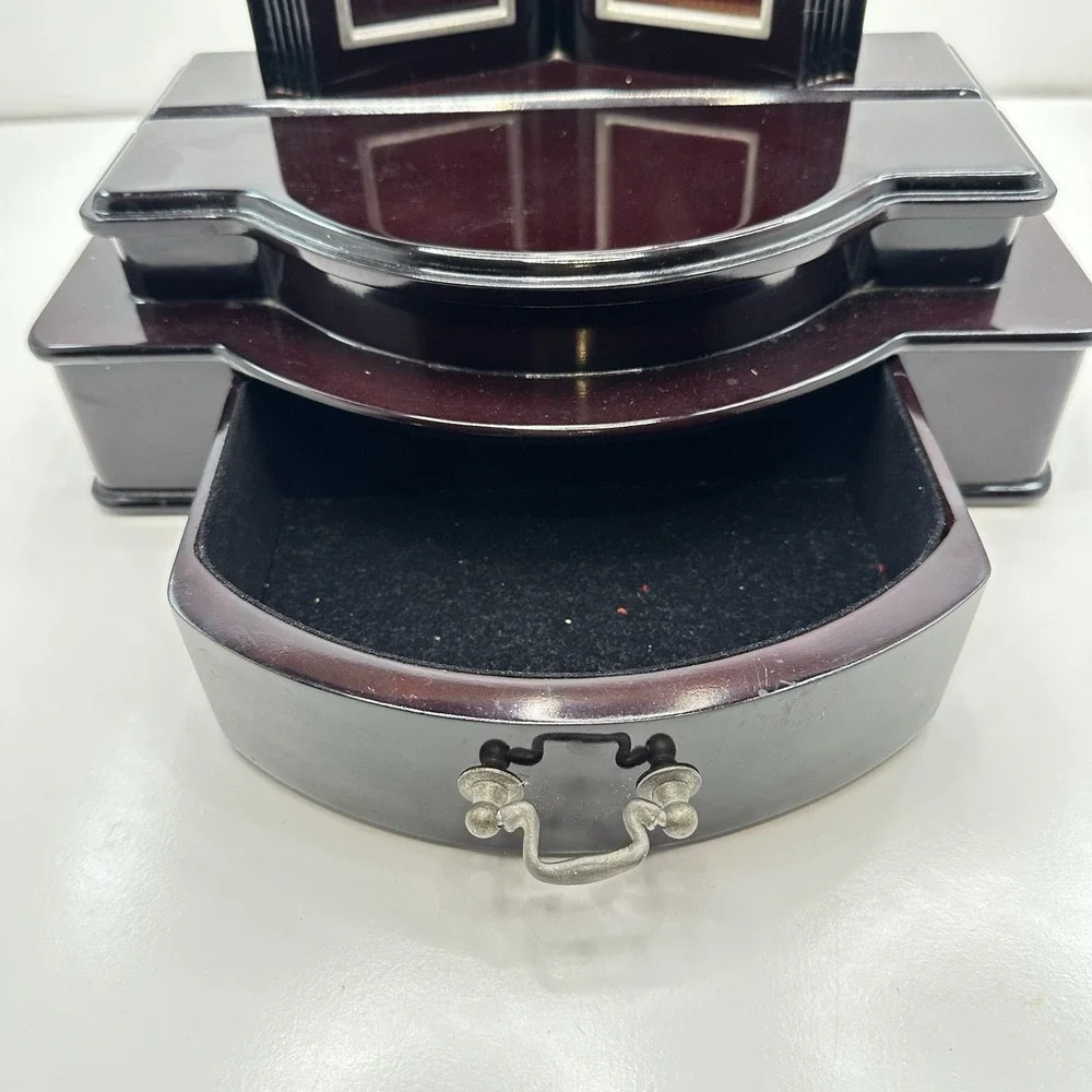 Jewelry Music Box That Plays Memory From Cats 2 Compartments and Picture Frames